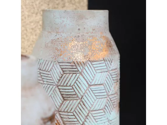 Vase en béton vert de gris Ø.15.5 x 20 cm