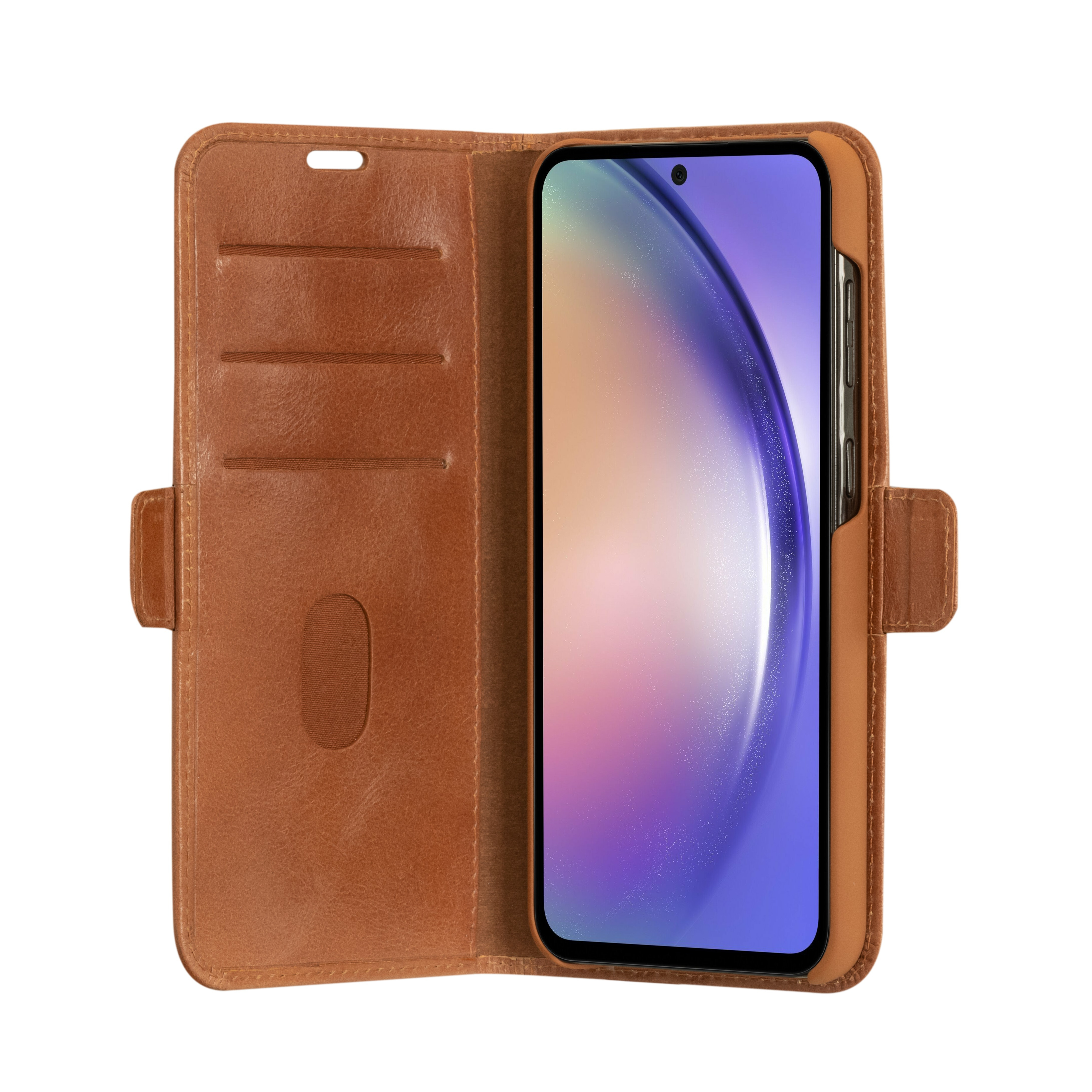 Samsung Galaxy A54 5G Echtleder Tasche mit RFID Schutz Copenhagen (CO54GT001782) - Tan