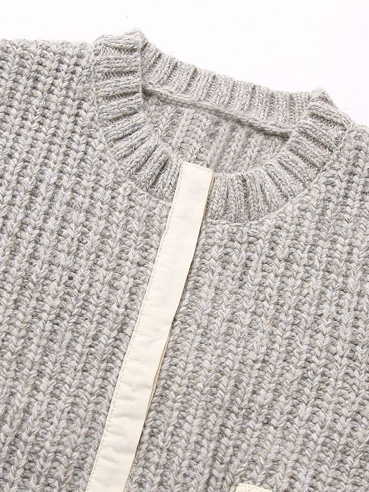 SugaYuja - Cropped sweatervest met ronde hals en contrasterende bies