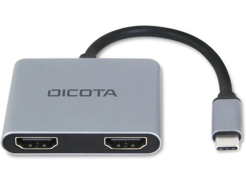 DICOTA USB-Hub Portable 4-in-1 Tragbare USB-C 4-in-1 Mini-Dockingstation