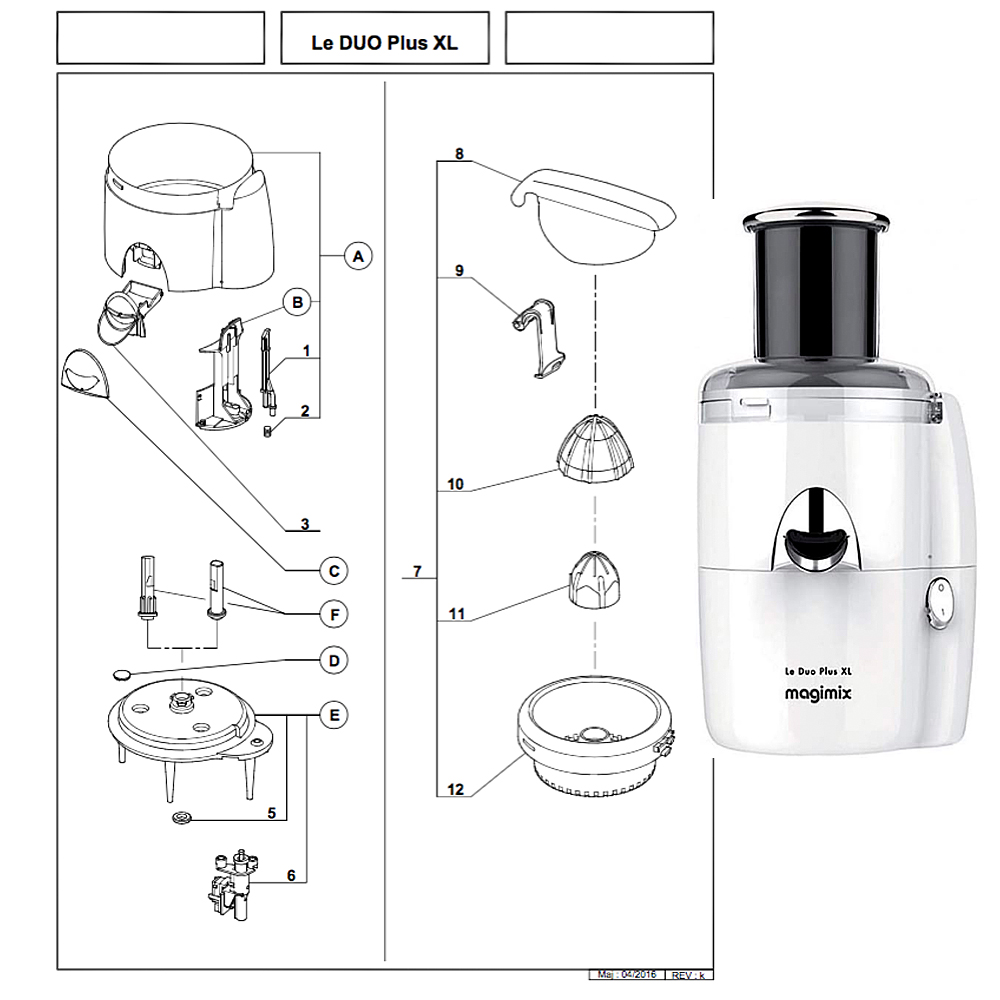 Pièces détachées Magimix Duo Plus XL