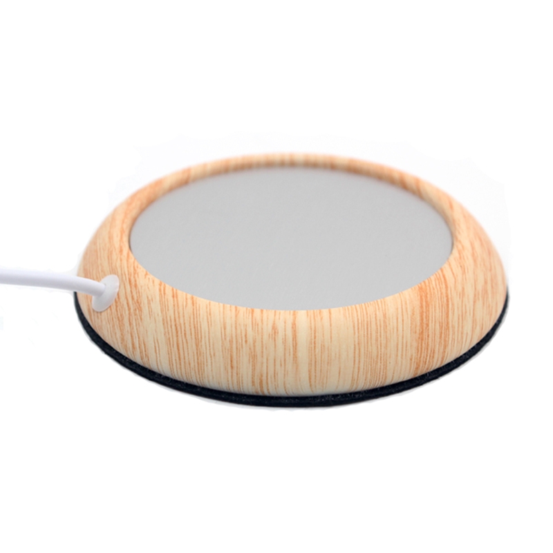Mini Tassenwärmer Heizplatte im Holz Look mit USB Anschluss für PC / Laptop - Eiche