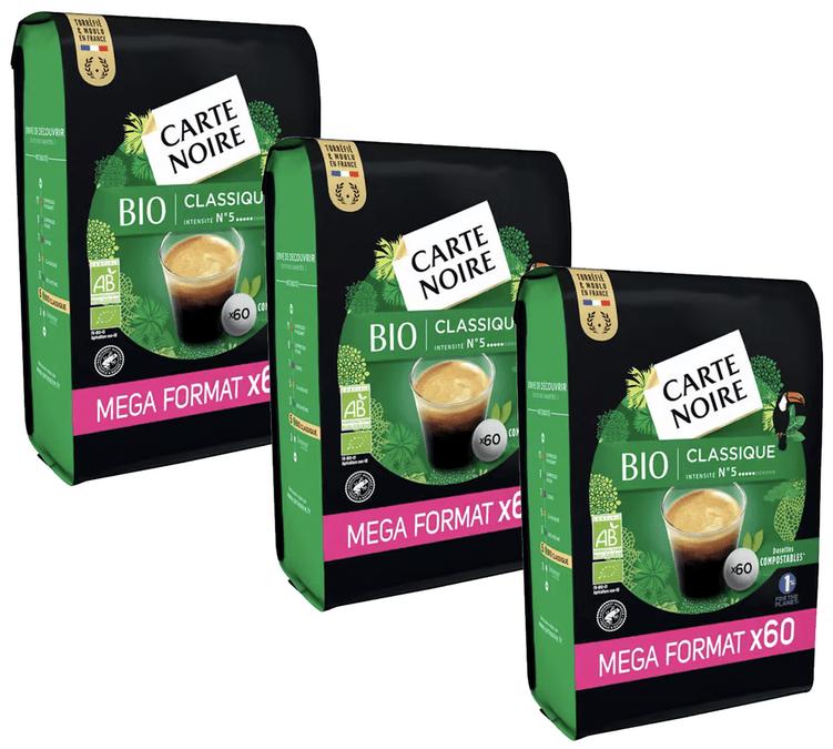 180 dosettes Café BIO - CARTE NOIRE