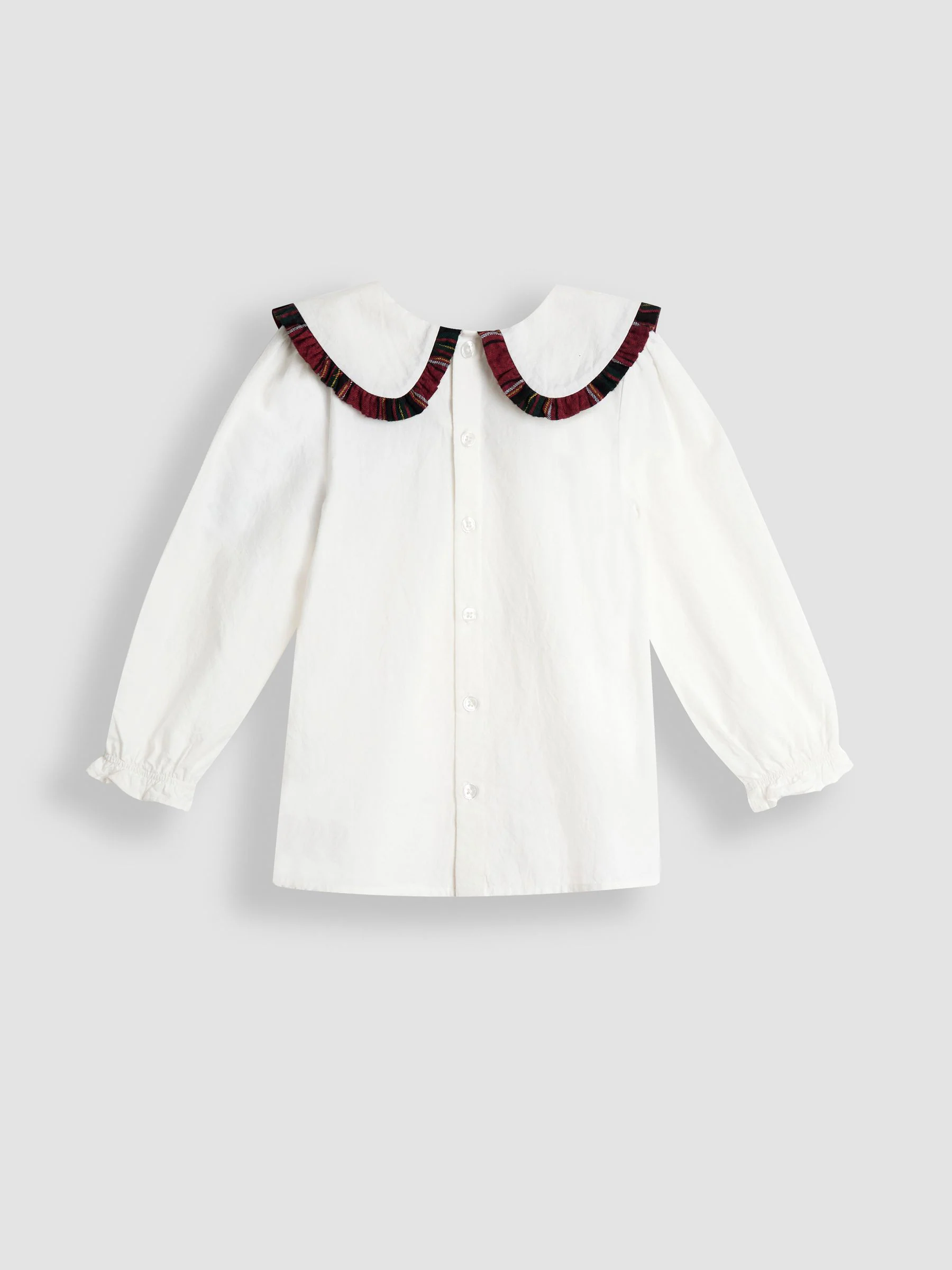 JoJo Maman Bébé Frill Collar Blouse & Velvet Skirt Set