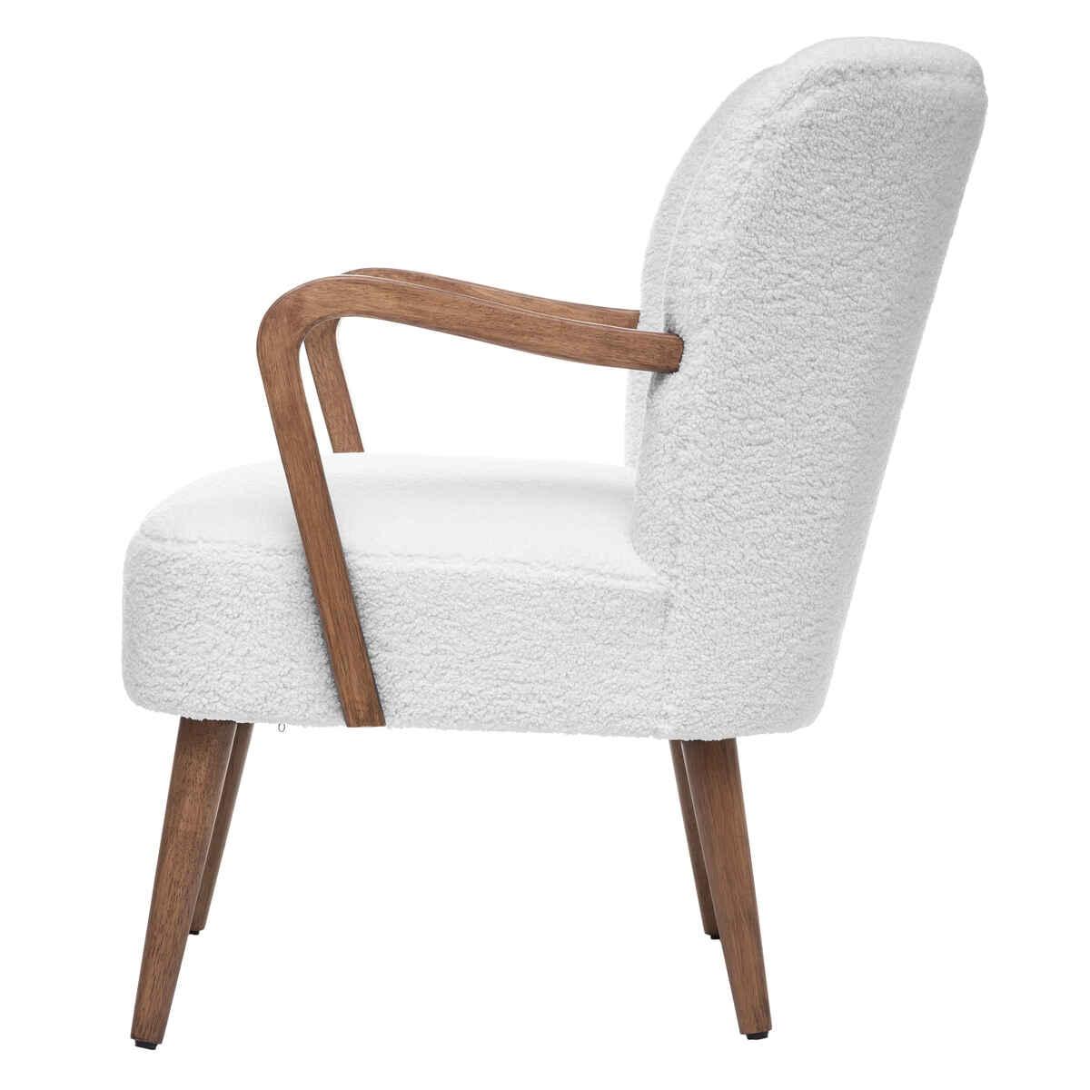 FAUTEUIL BLANC ACCOUDOIR BOUCLE CHIARA