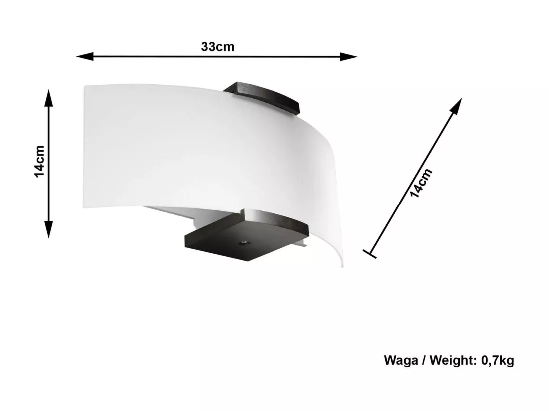 Sollux EMILIO Applique murale à 2 ampoules Blanc, Wengé, E14