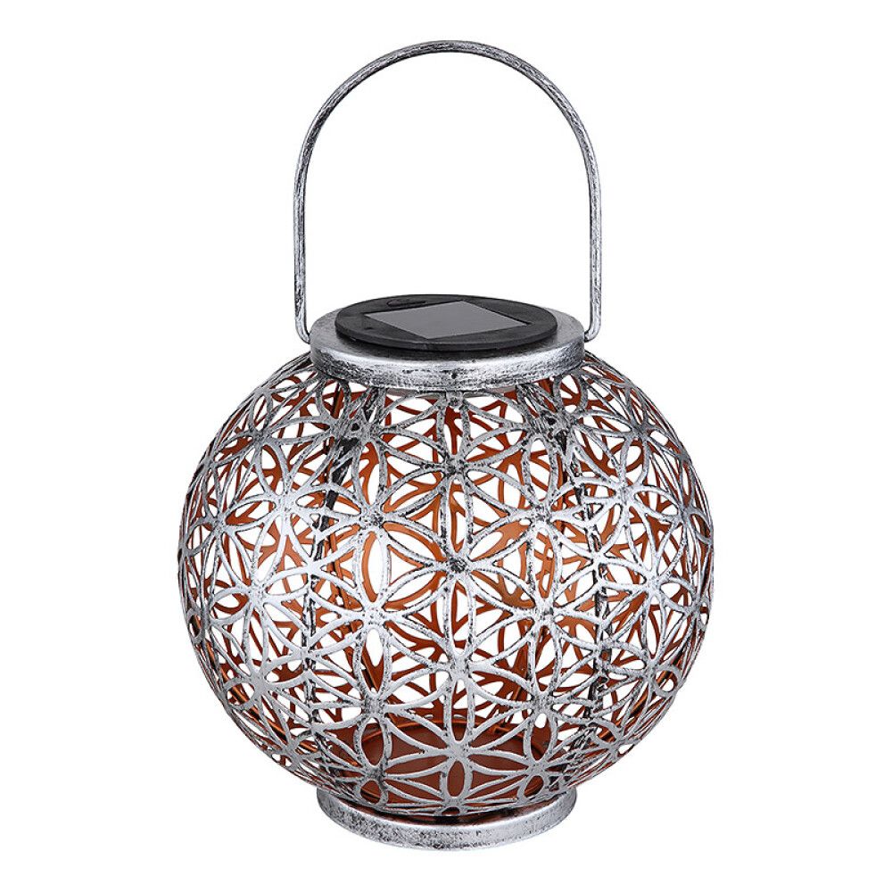 SOLCELLELAMPE GLOBO RUND SØLV