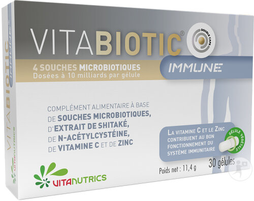 Vitanutics VITABIOTIC Immune 10 Milliard de Souches Microbiotiques 30 Gélules