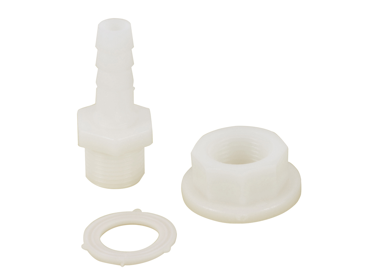 Slangverbinder recht met moer - 10 mm