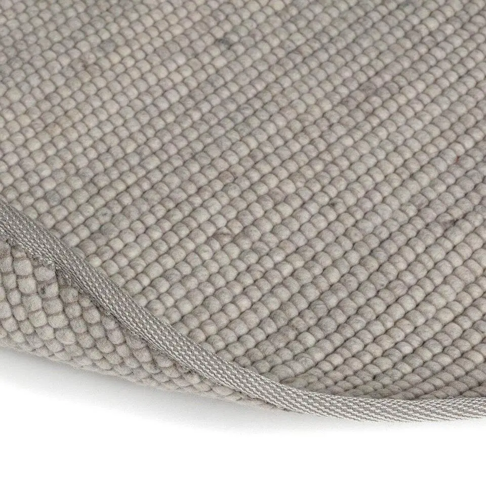 Interieur05 Wollen Vloerkleed Rond Lichtgrijs Vik - 200 x 200 cm
