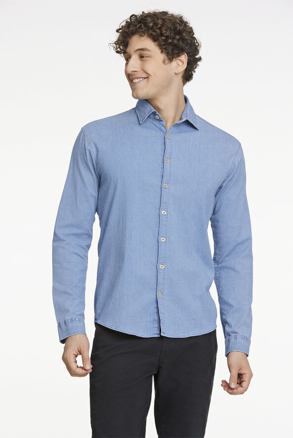 Lindbergh Soft indigo stretch shirt L/S Lt blue