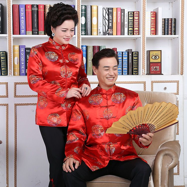 Gouden bloemen - Chinees jasje met knoopjes