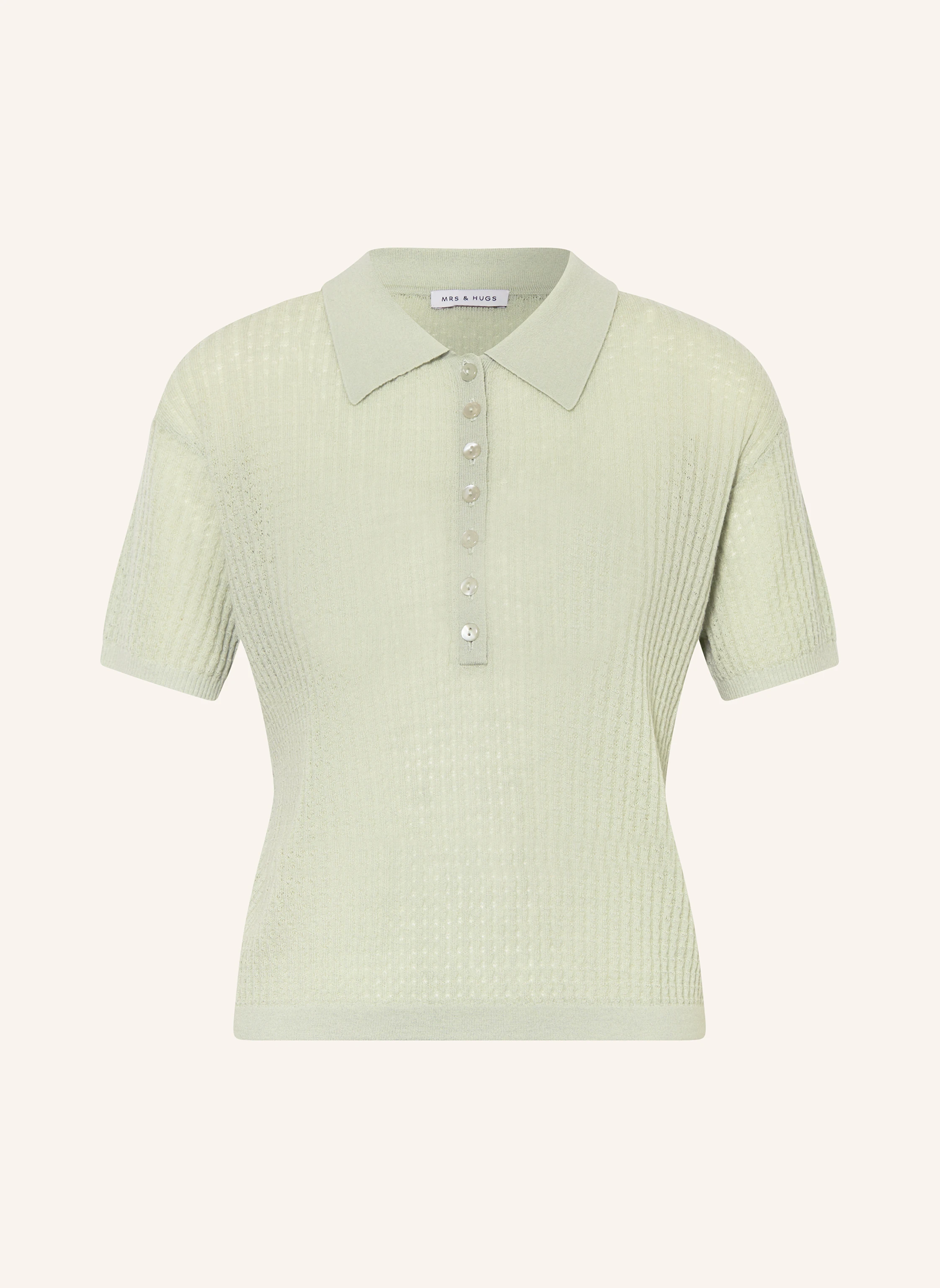 MRS & HUGS Strick-Poloshirt mit Cashmere