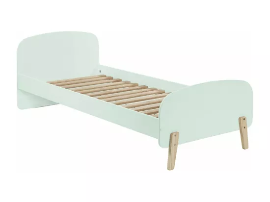 BODHI MINT - Lit 90x200cm avec Barrière + Chevet + Coffre + Etagères