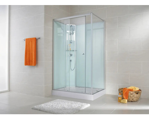 SCHULTE Ibiza complete douche-unit, linksdraaiend, 80 x 120 x 204 cm, aluminiumkleur