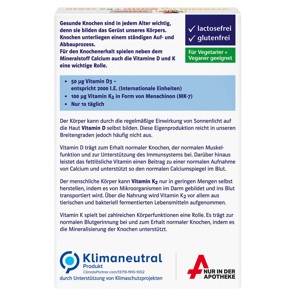 Doppelherz® system Vitamin D3 + K2 2000 Vegan