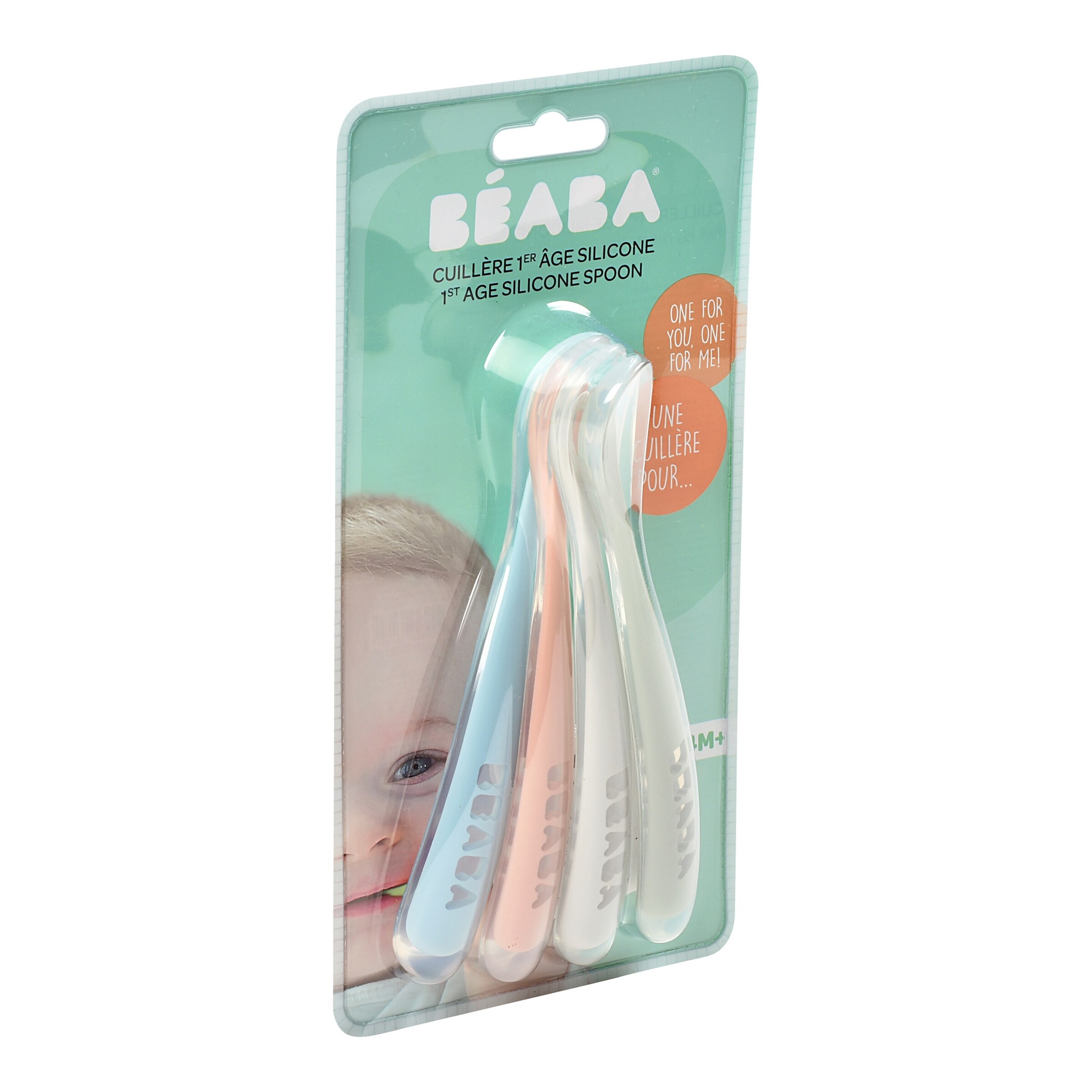 Beaba 4er-Pack Silikonlöffel eucalyptus grün