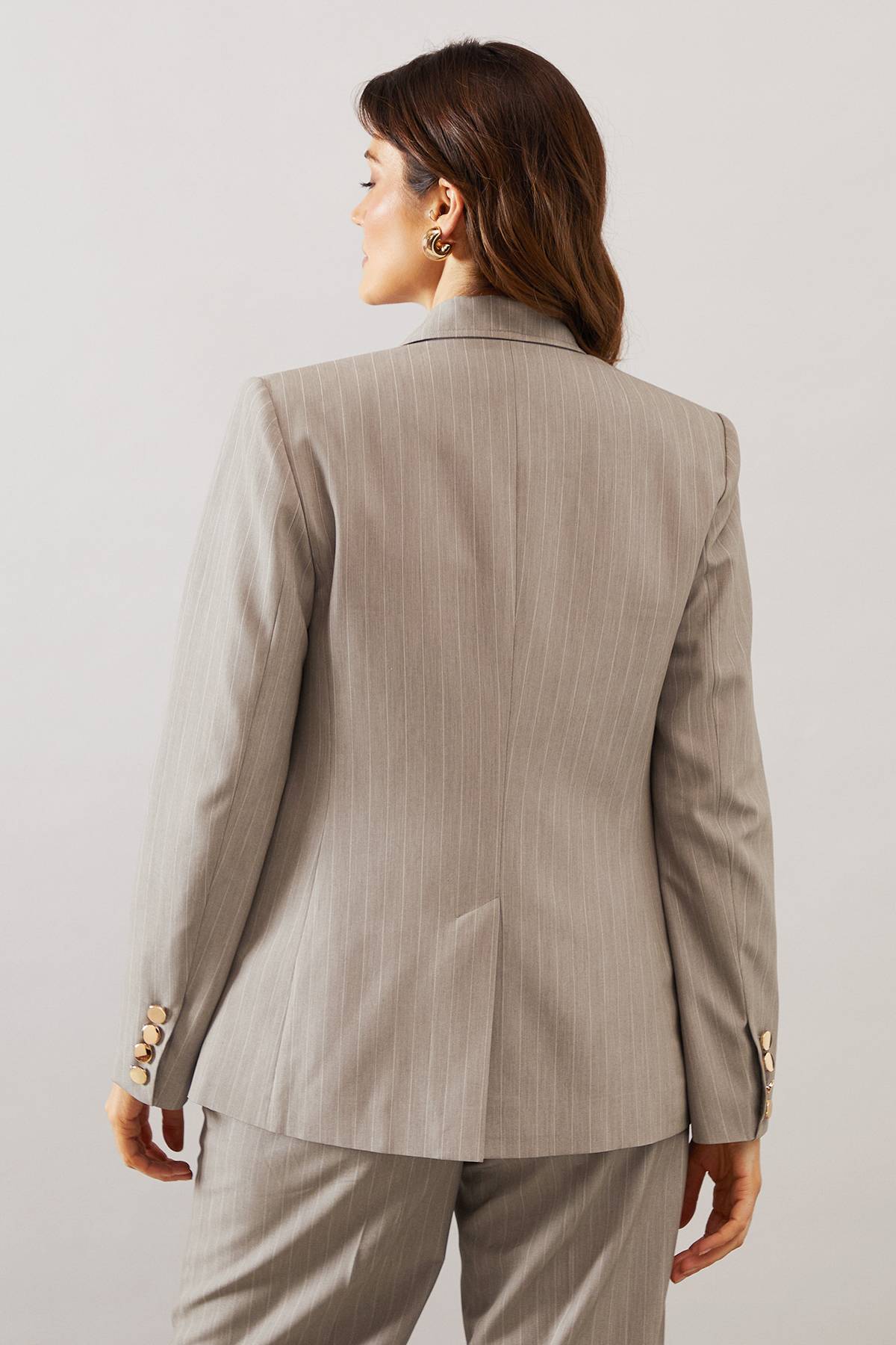 Wallis Blazer Croisé à Rayures Diplomatiques