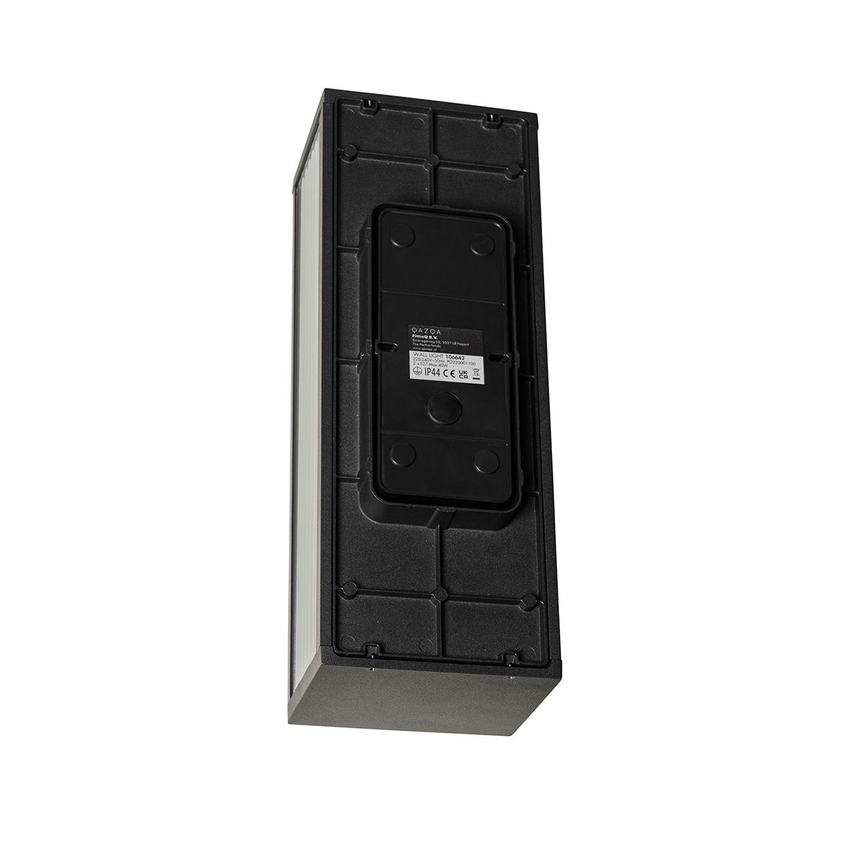 Buiten wandlamp zwart met ribbel glas 2-lichts IP44 - Charlois