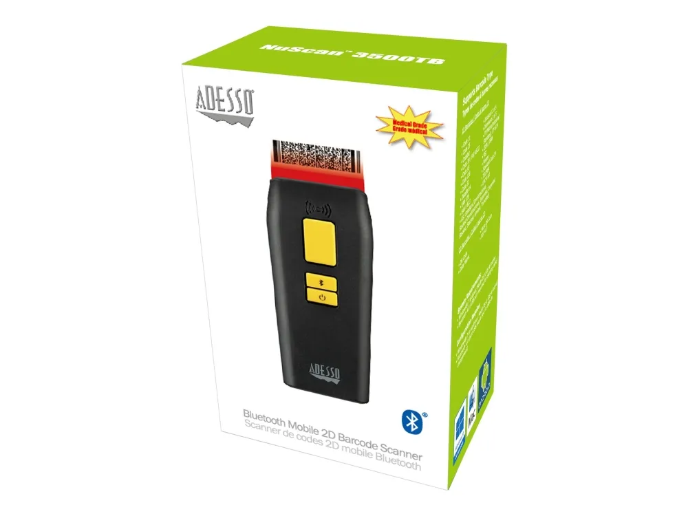 Adesso NuScan 3500TB - Stregkodescanner - bærbar - afkodet - Bluetooth 4.0