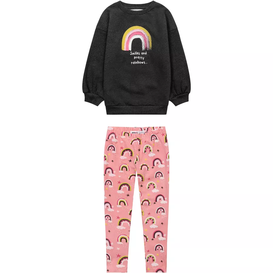 MINOTI Top und Leggings im Set Dunkelgrau