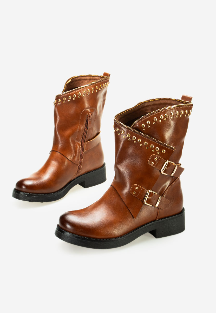 Bottes plates femme brunes Zuvila