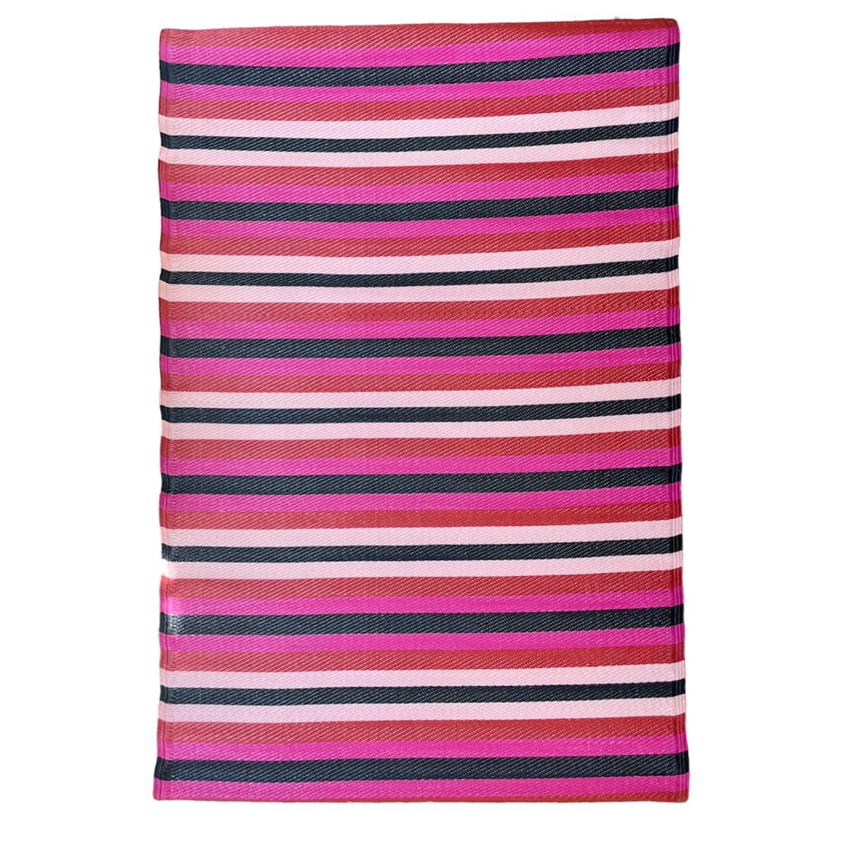 Tapis d'extérieur à rayures roses et noires -120x180 Pondie Chérie