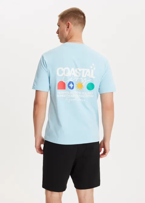 T-shirt met print coastal blauw (BLW.FR)
