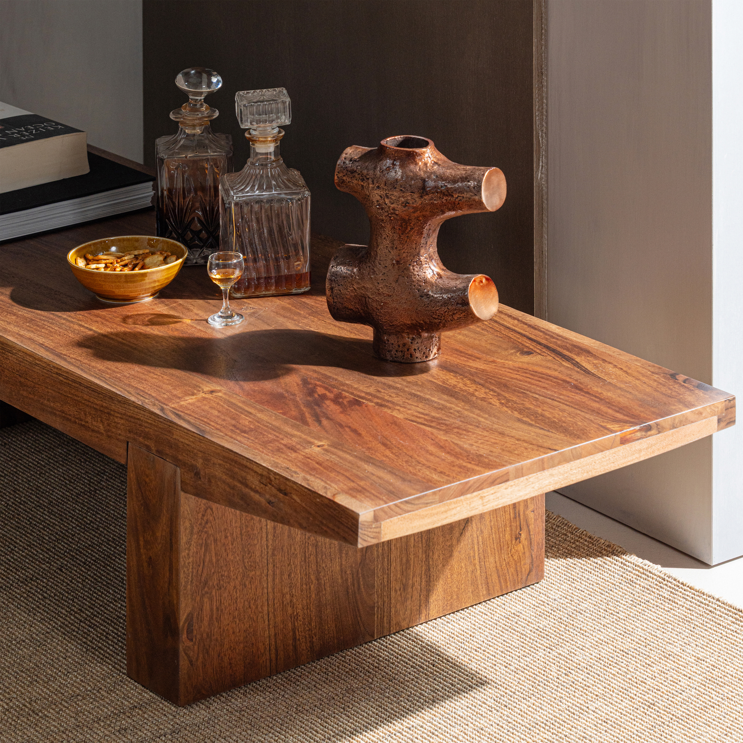 WOOOD Eron Salontafel - Acaciahout - Bruin - 32x152x48