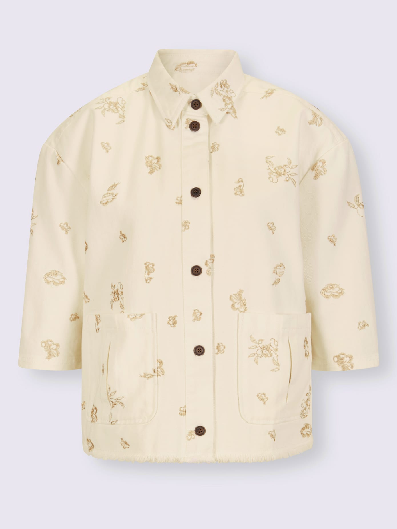 Veste en jean superbe broderie florale