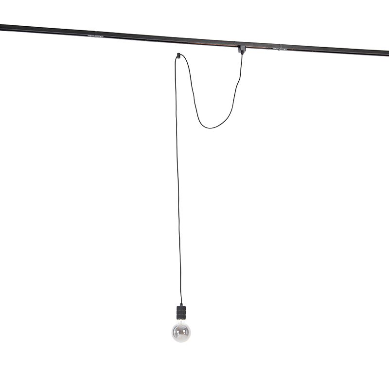Hanglamp zwart voor railsysteem 1-fase - Iconic Cavalux