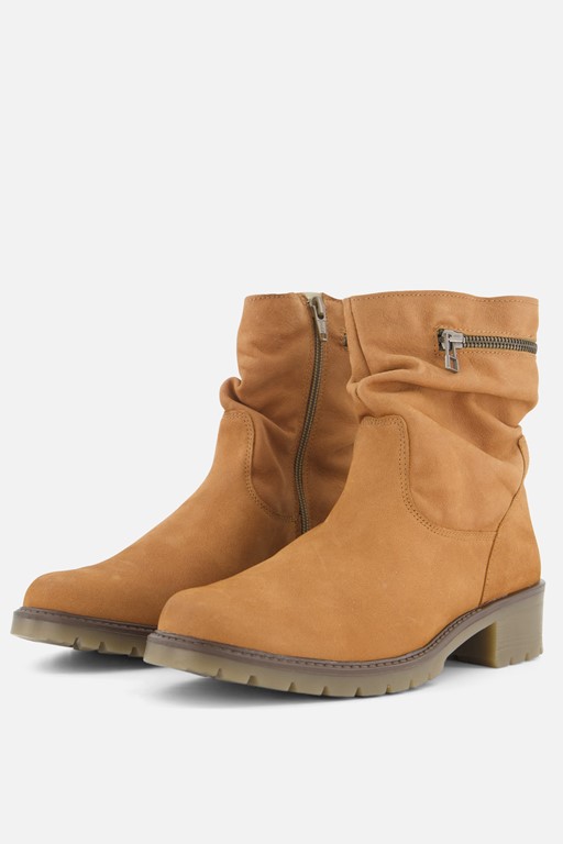 Feyn Joanne Enkellaarsjes cognac Suede