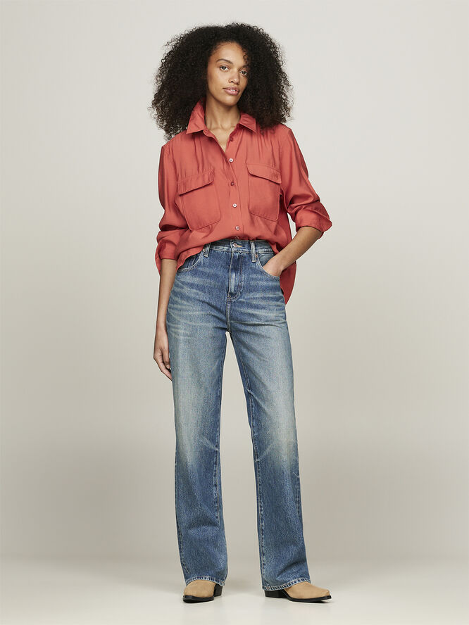 Tommy Hilfiger MODAL FLUID RELAXED SHIRT Terra red