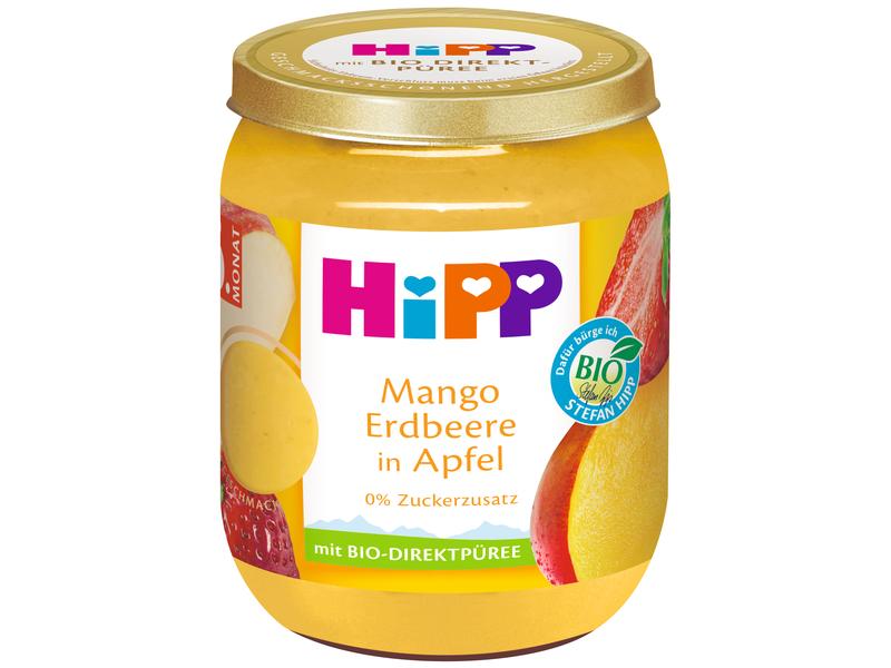 HIPP Früchte Bio Mango Erdbeere in Apfel 160 g Mango, Erdbeere und Apfel