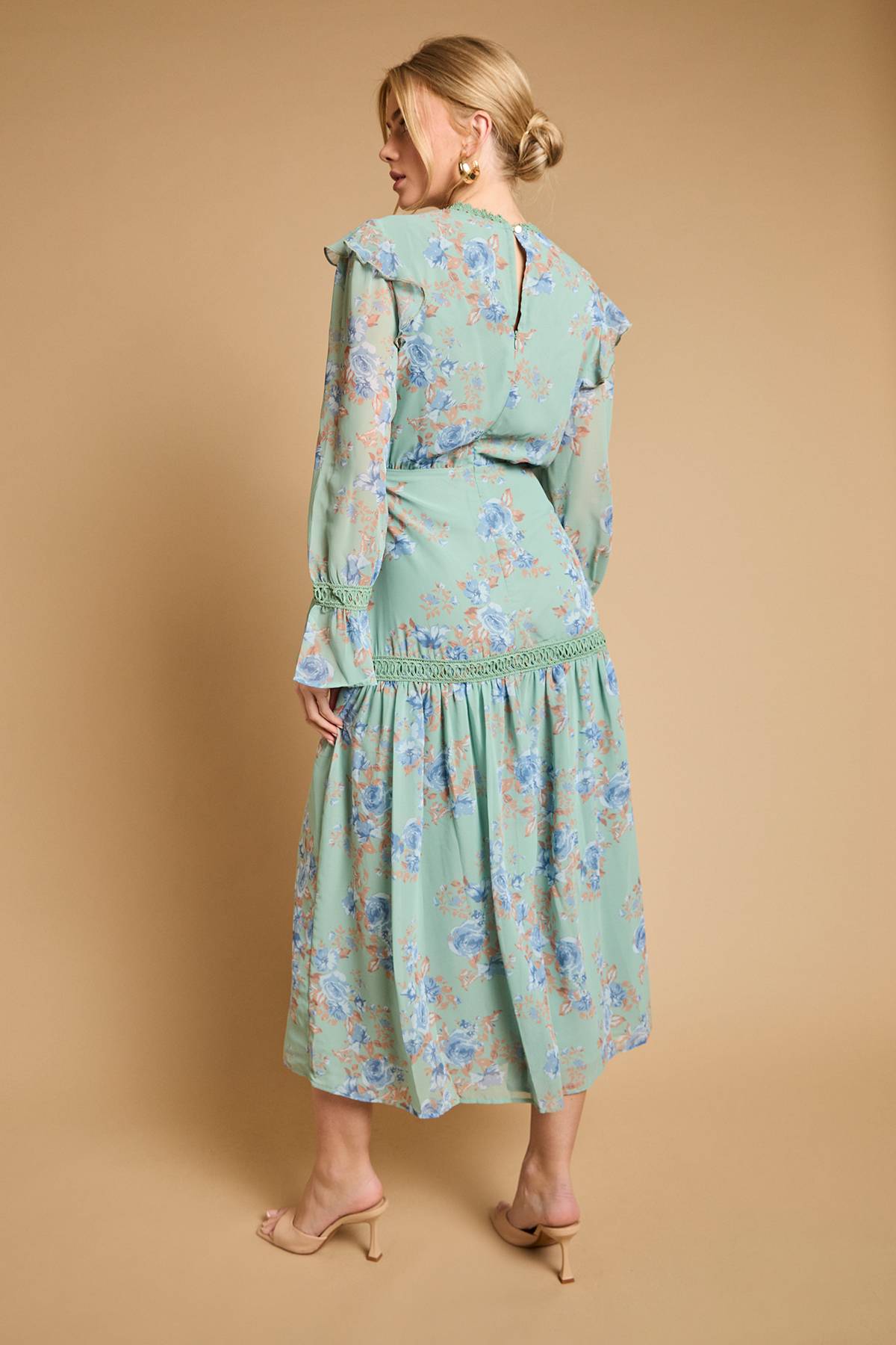 Oasis Robe Midi À Détails De Plis Nervurés