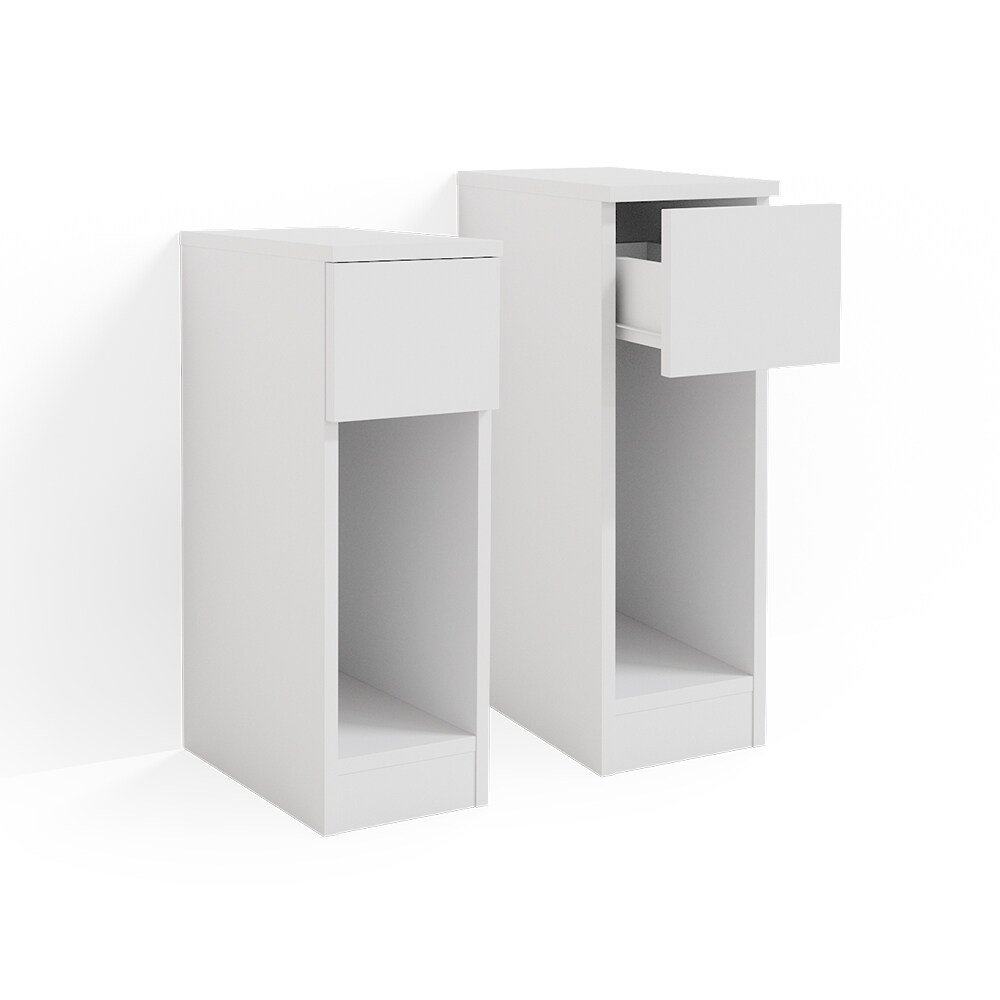 Vicco Nachtschrank Nachttisch Beistelltisch Enton Weiß Kommode Schublade 2er Set