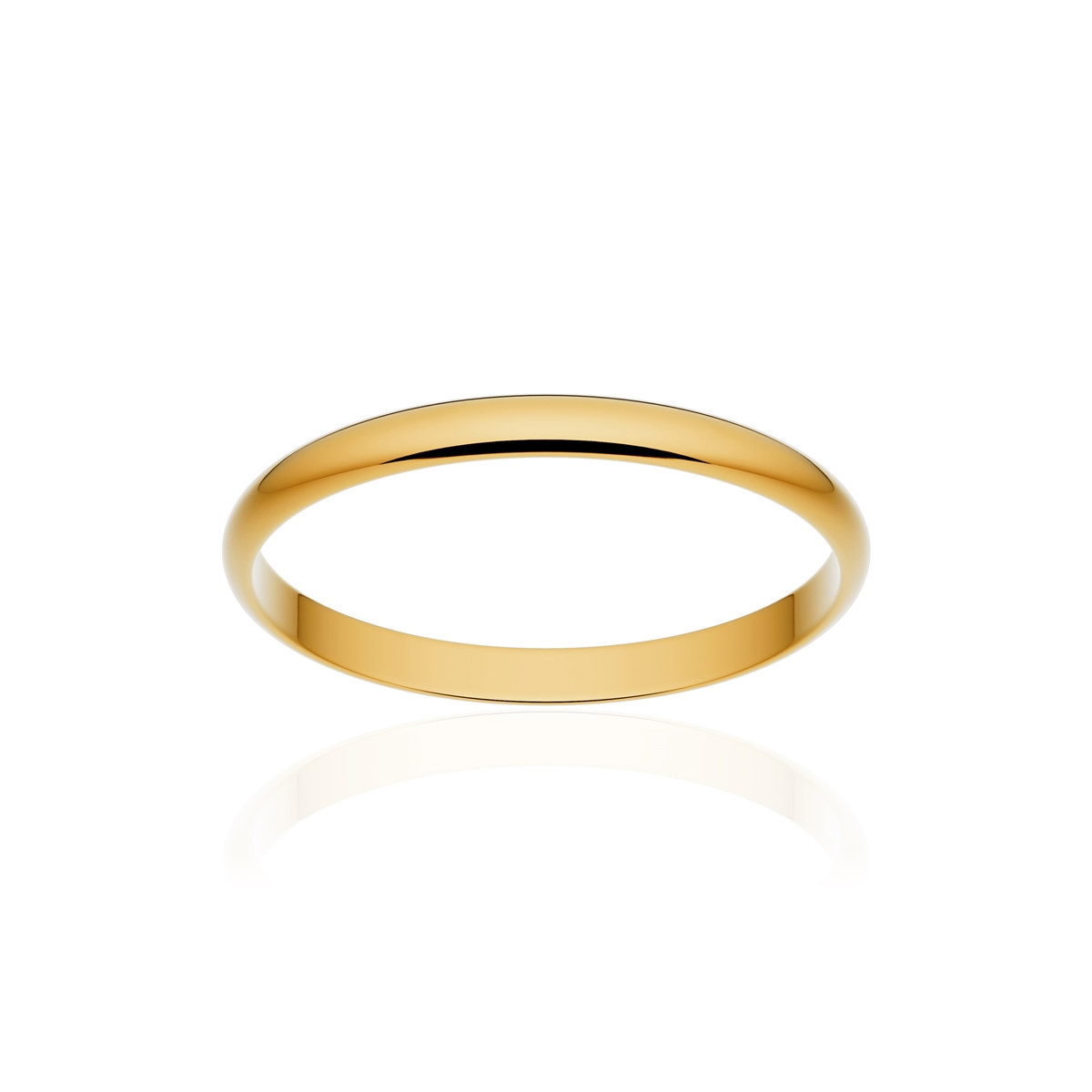 Alliance or 375 jaune poli ruban 2mm