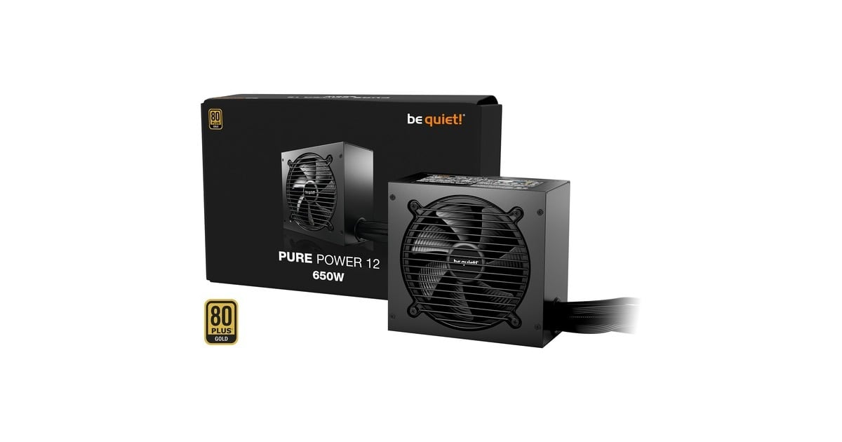be quiet!Pure Power 12 650 watt voeding   (Zwart, 2x PCIe)
