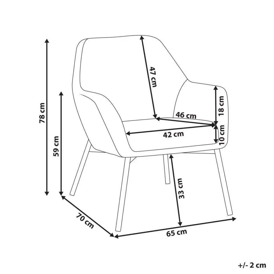 JABRO - Fauteuil - Gebroken wit - Polyester