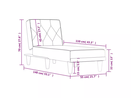 Chaise longue noir velours
