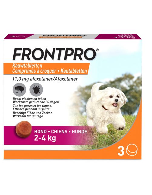 Frontpro Hond - Anti vlooien en tekenmiddel - >2-4 Kg Small