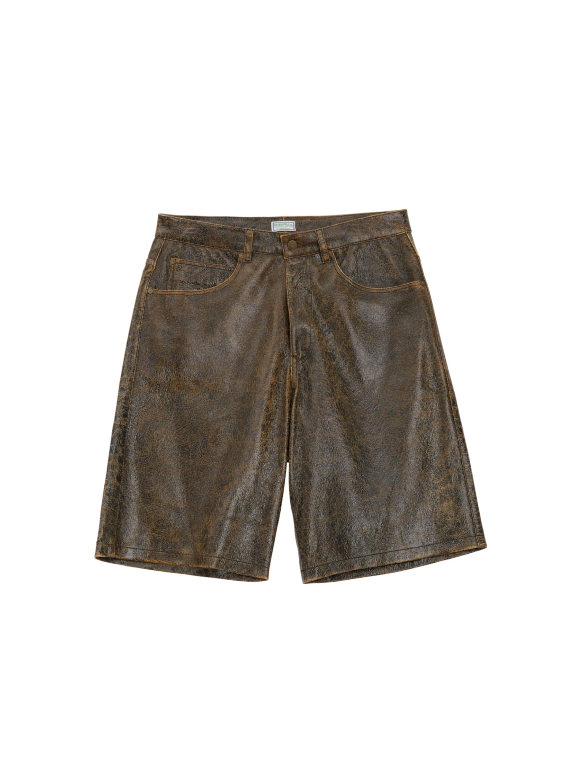 Shorts de couro rachado