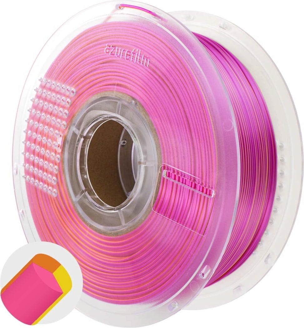 AzureFilm  PLA Silk Tri Color Sunset Blaze, 1,75 mm / 1000 g    Glänzende & schimmernde PLA Effekte in Sunset Blaze