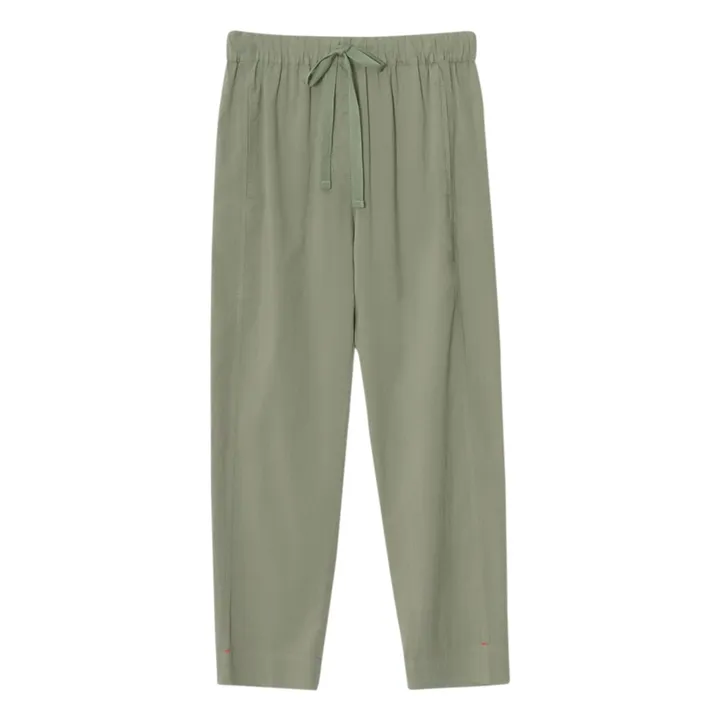 Xirena Pantalon Draper Popeline de Coton | Vert kaki