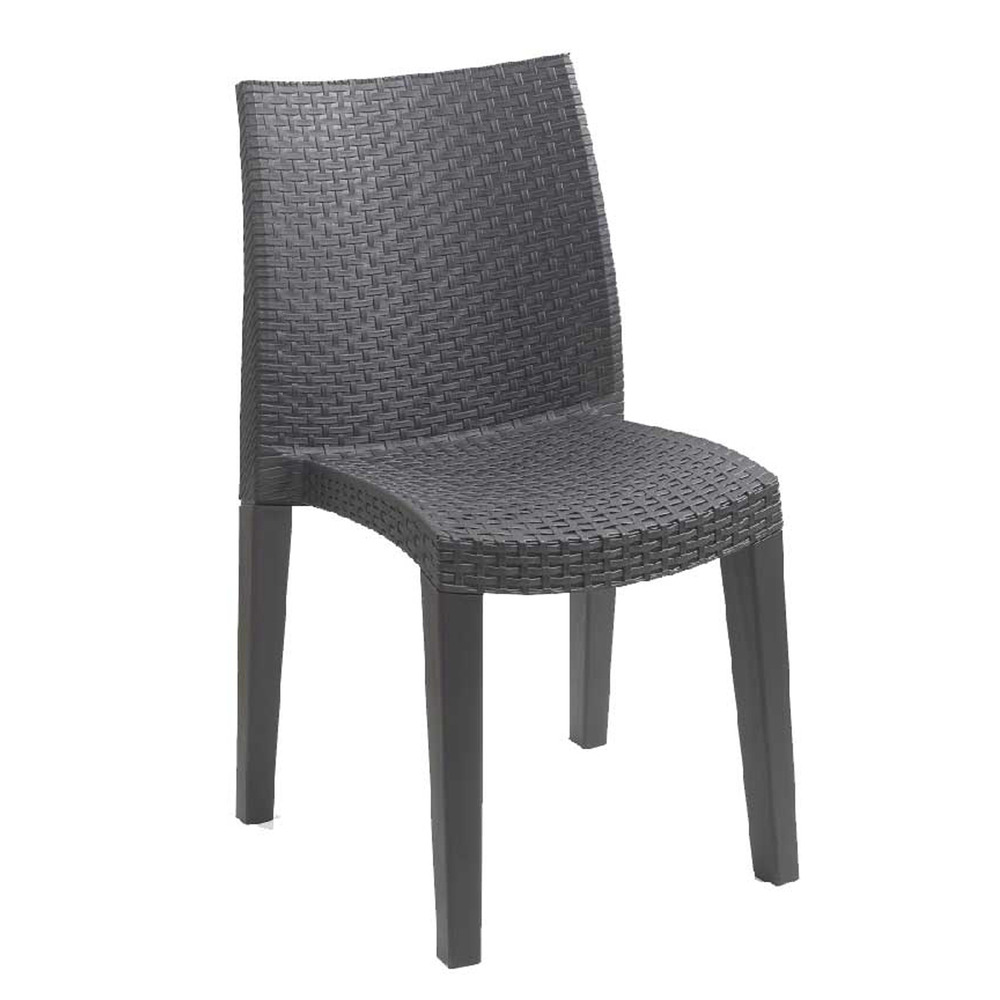 Lot de 4 fauteuils outdoor lady - effet rotin