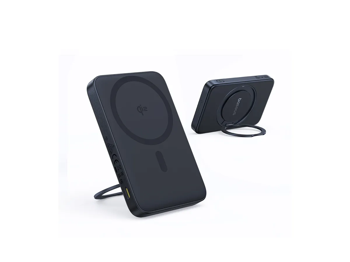 (20W) 5000mAh PicoGo Magnetische Qi2 MagSafe Powerbank USB C PD Ladegerät   Standfuss (P10076802123-00) - Schwarz
