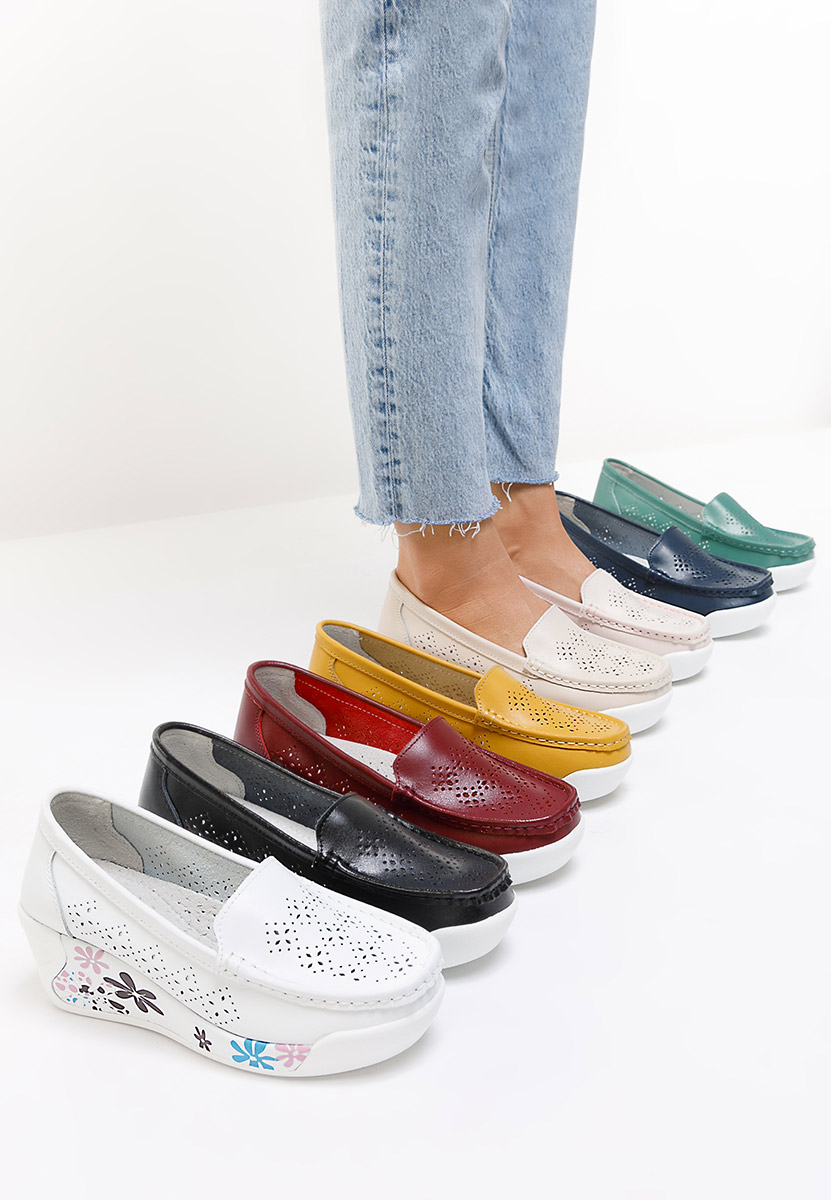 Mocassins en cuir naturel blancs Havana