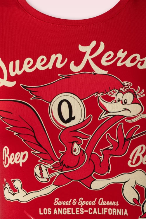 Queen Kerosin Sweet and Speed T-shirt in rood