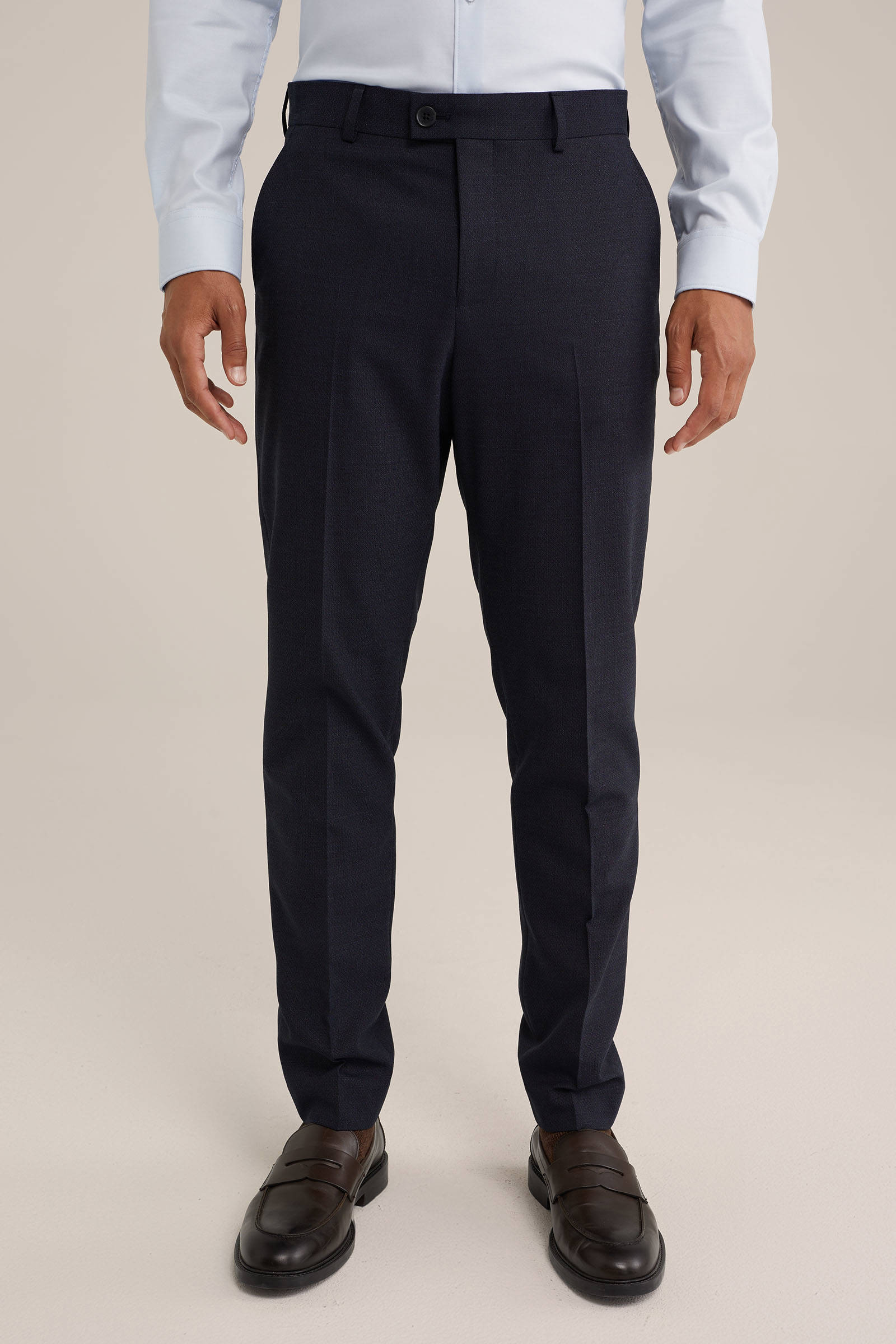 WE Fashion slim pantalon donkerblauw