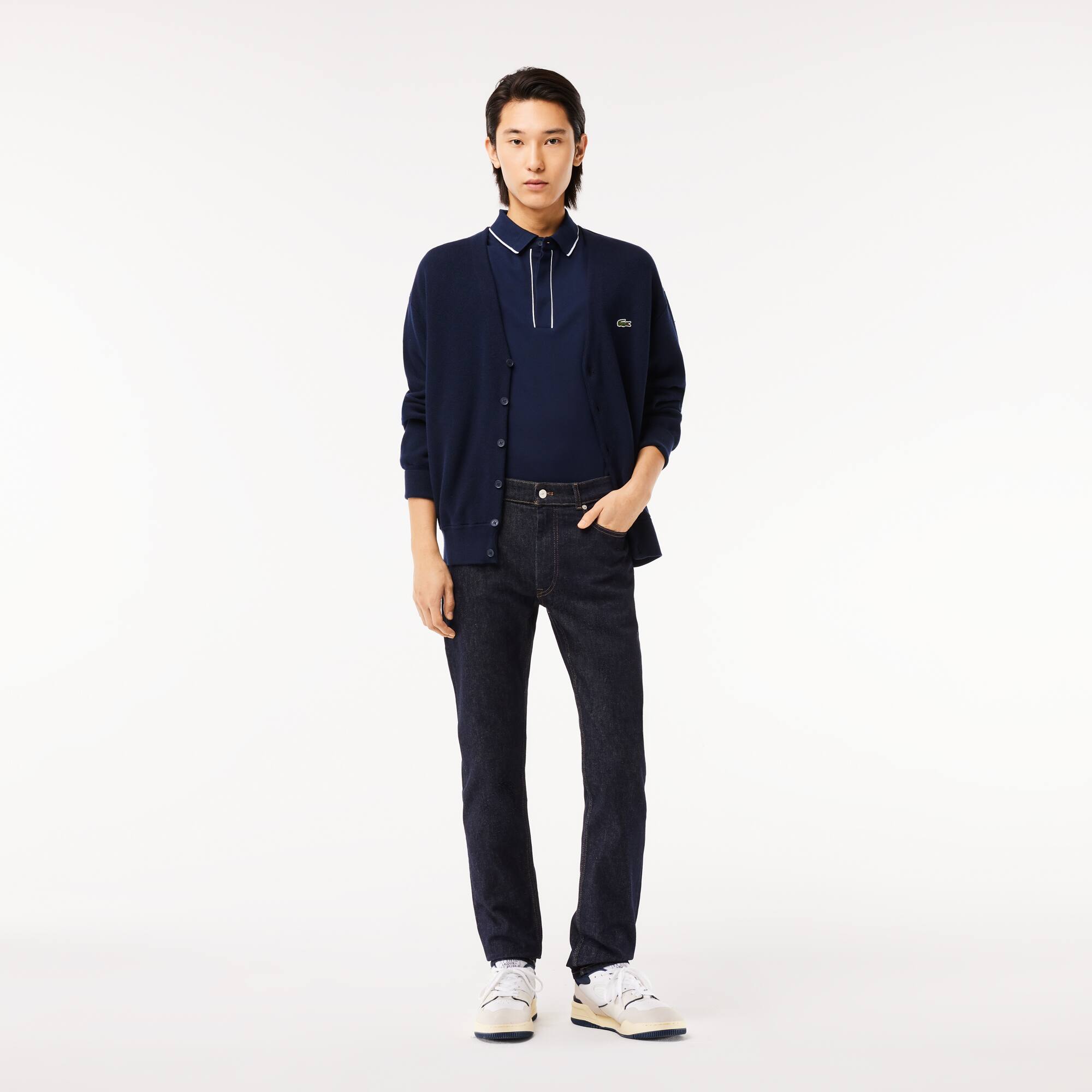 Jean slim fit en denim de coton stretch Pantalons & Shorts - Bleu - Lacoste - Homme